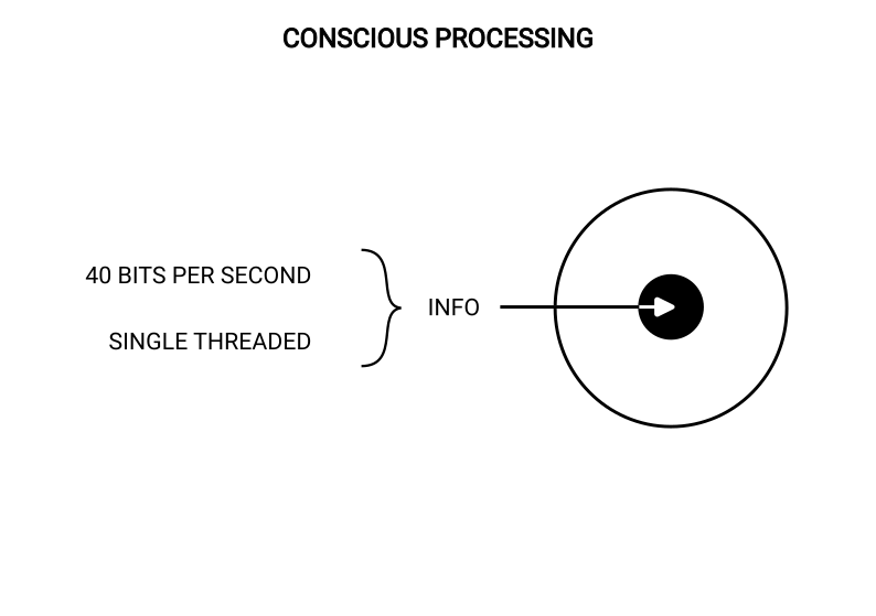 The limited single-threaded processing capacity of the conscious mind